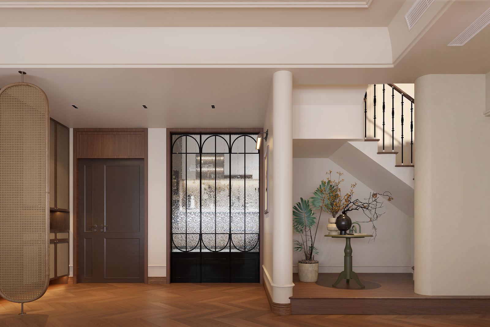 入户与楼梯端景效果图