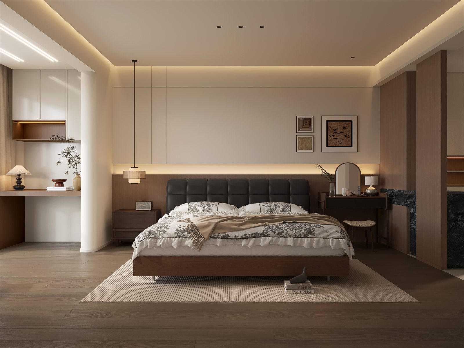 中古木色住宅主卧室效果图